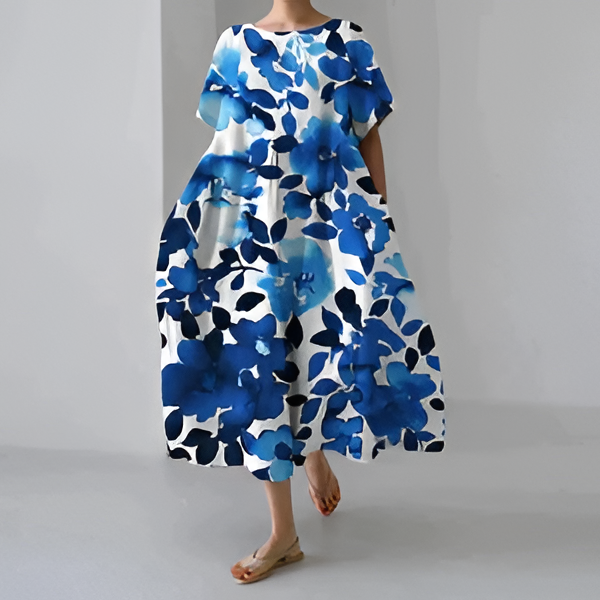 Stylish Floral Print Summer Dress