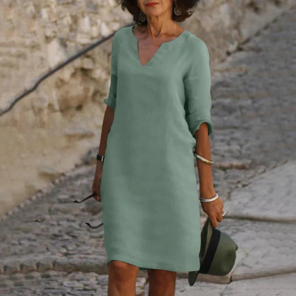 Casual Cap Sleeve Midi Dress