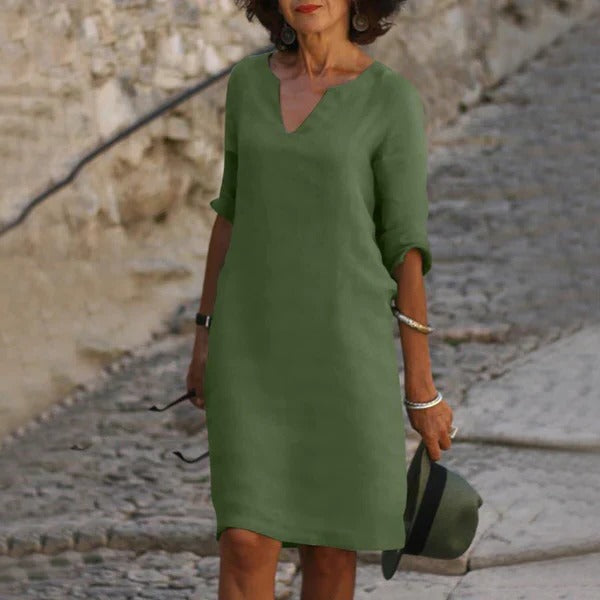 Casual Cap Sleeve Midi Dress