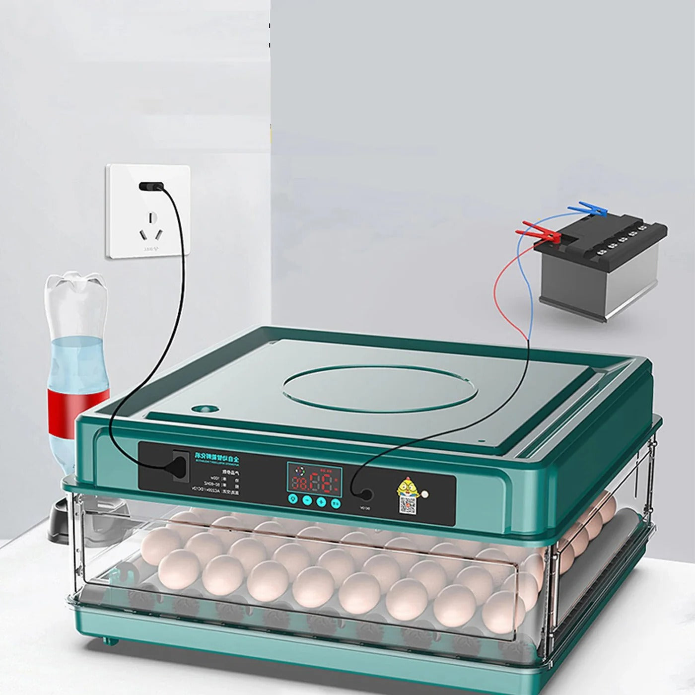 Automatic Egg Hatcher with LED Light & Turner