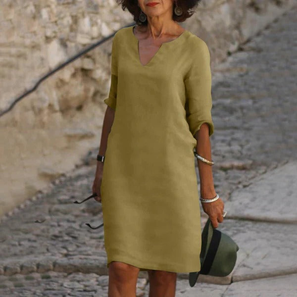 Casual Cap Sleeve Midi Dress