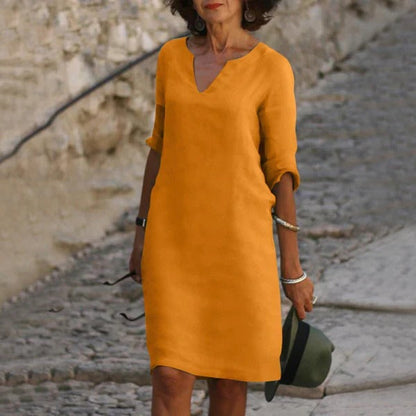 Casual Cap Sleeve Midi Dress