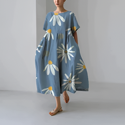 Stylish Floral Print Summer Dress