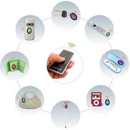 Smart Tracker for Keys Wallet and Phone with LED Remote