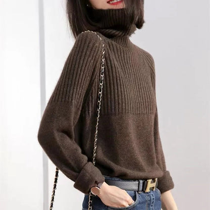 Soft Women's Turtleneck Cashmere Knit Sweater