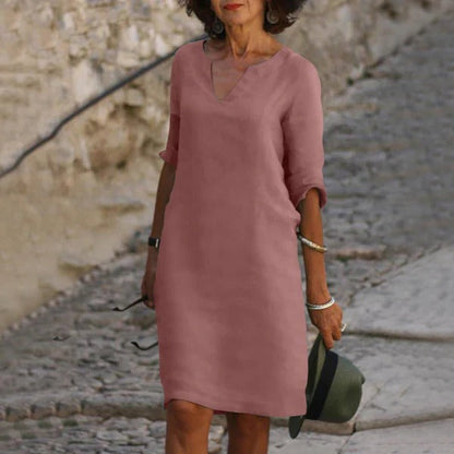 Casual Cap Sleeve Midi Dress