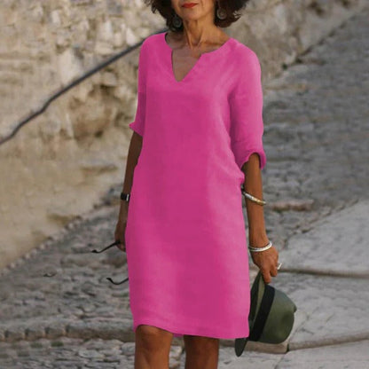 Casual Cap Sleeve Midi Dress