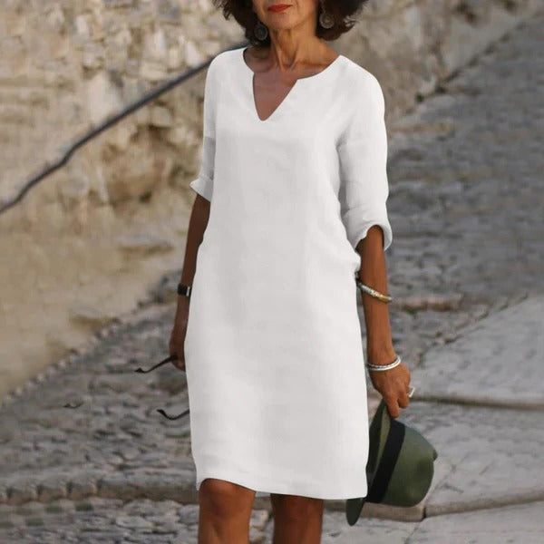 Casual Cap Sleeve Midi Dress