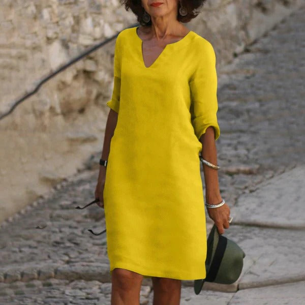 Casual Cap Sleeve Midi Dress