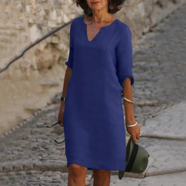 Casual Cap Sleeve Midi Dress