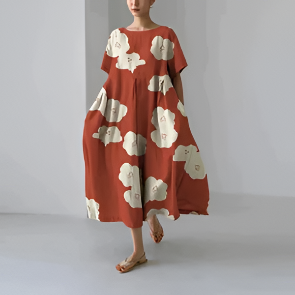 Stylish Floral Print Summer Dress