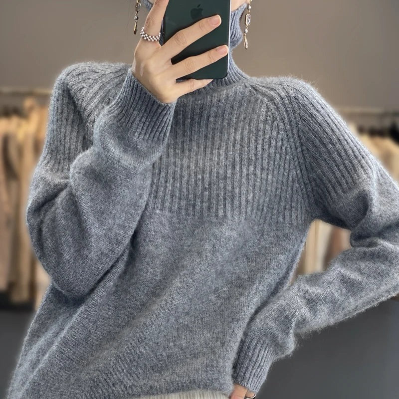 Soft Women's Turtleneck Cashmere Knit Sweater
