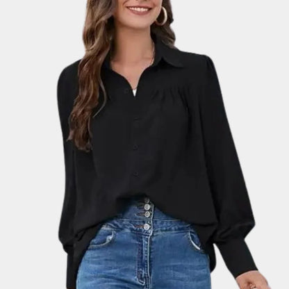 Floral Ruffled Women's Long Blouse - Pexav