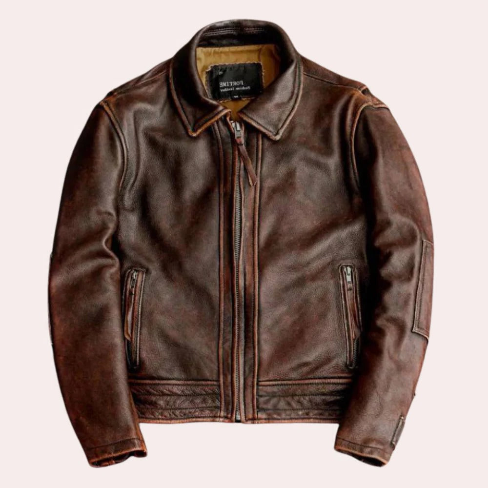 Classic Vintage Mens Leather Jacket