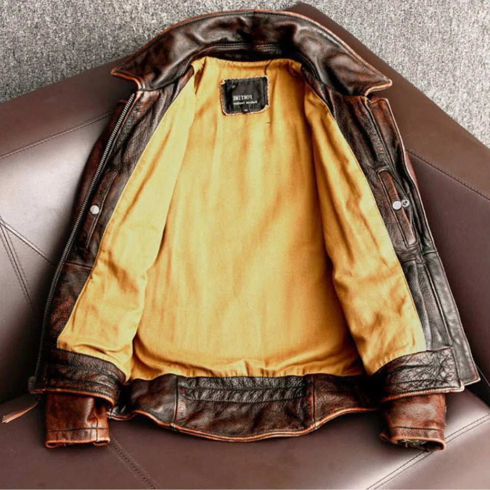 Classic Vintage Mens Leather Jacket