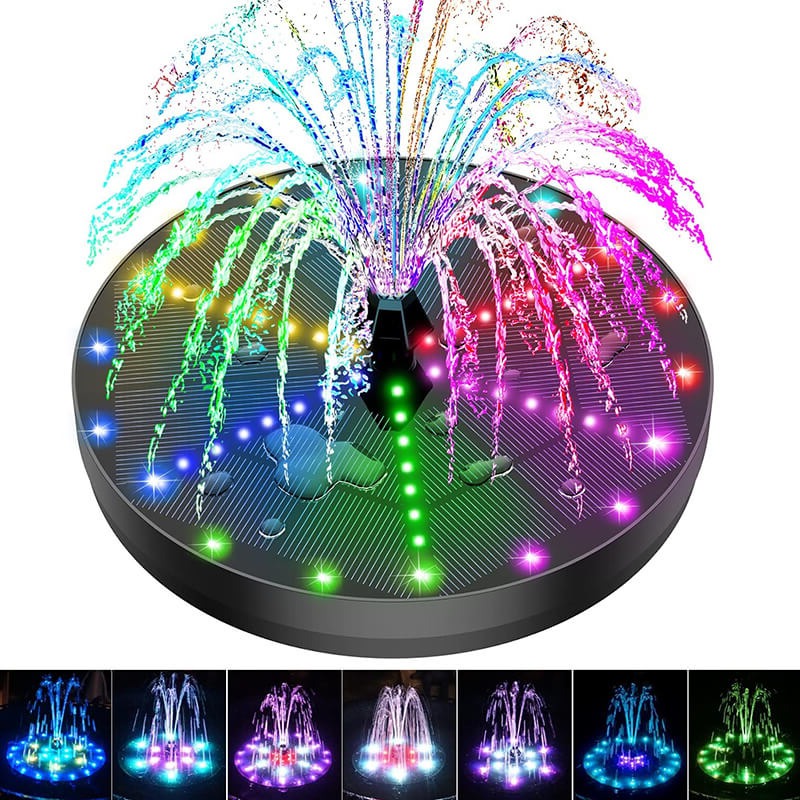 Bright Outdoor Fountain with 60 LED Lights - Pexav
