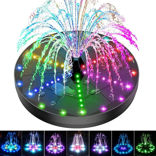 Bright Outdoor Fountain with 60 LED Lights - Pexav