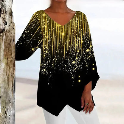 Classic Ladies V-Neck Fitted Blouse