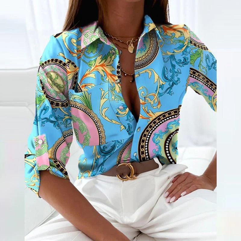 Classic Relaxed Fit Button Blouse