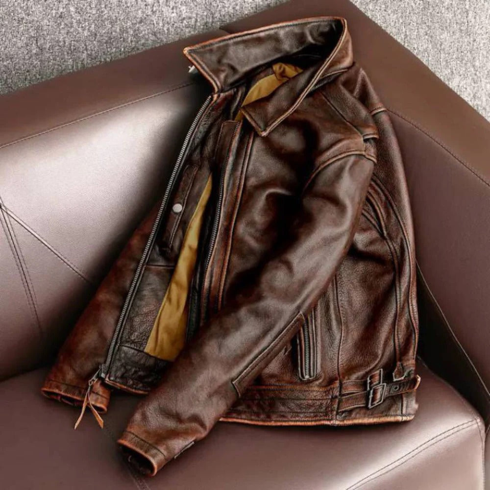 Classic Vintage Mens Leather Jacket