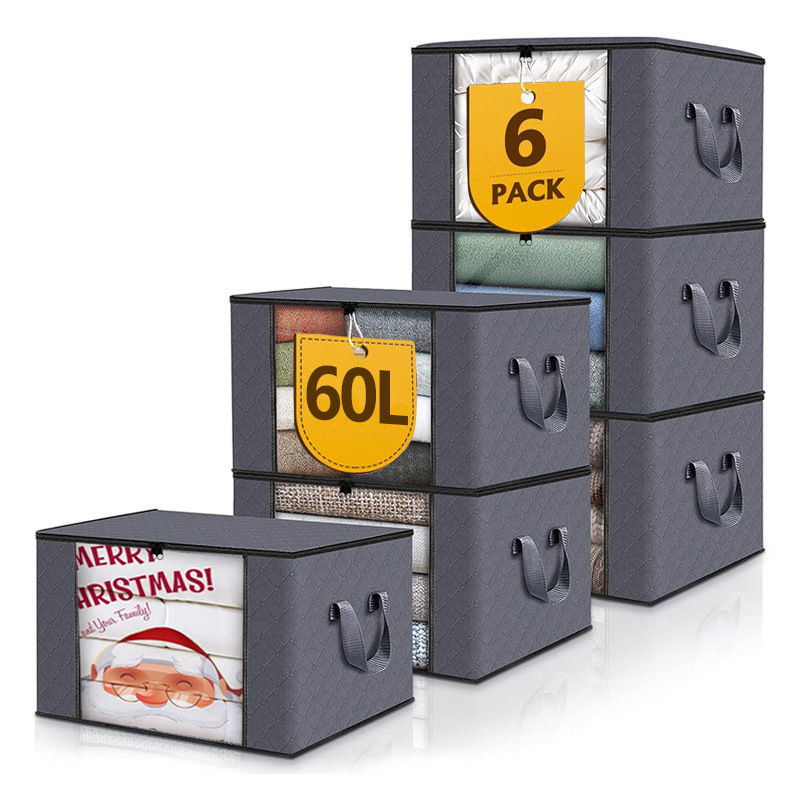 Collapsible Closet Storage Containers with Clear View Lids
