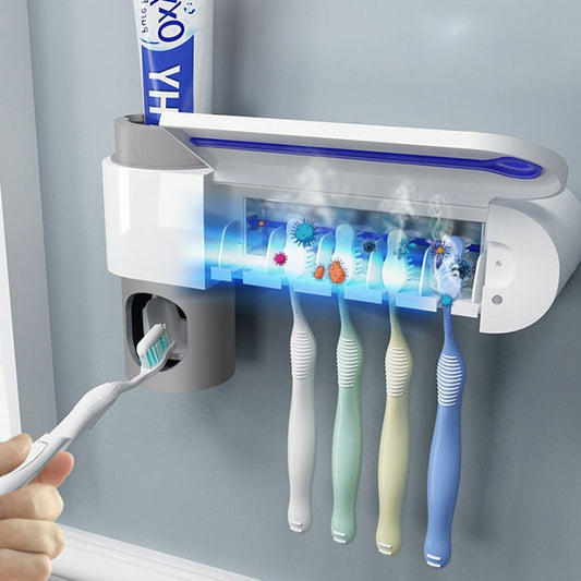 Sanitizing Electric Toothbrush Holder & Paste Dispenser - Pexav
