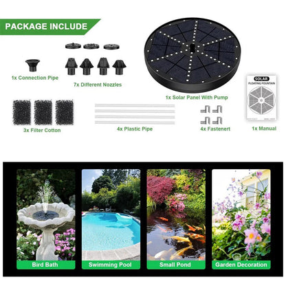 Bright Outdoor Fountain with 60 LED Lights