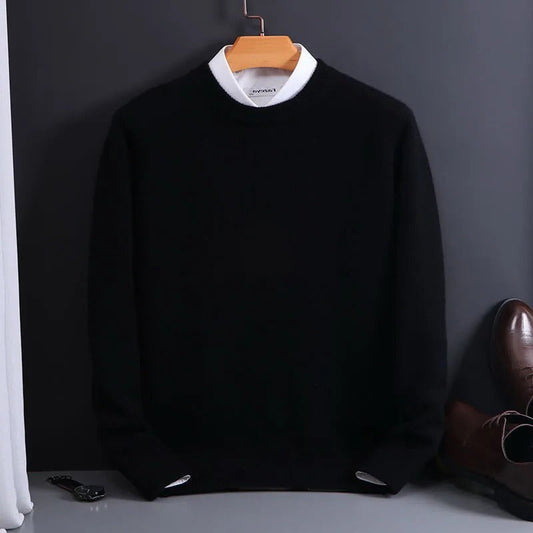 Luxurious Men's Pure Cashmere Crew Sweater - Pexav