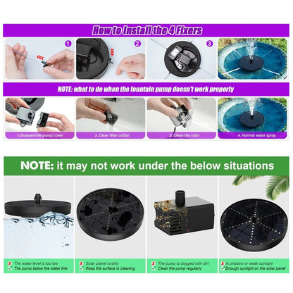 Bright Outdoor Fountain with 60 LED Lights