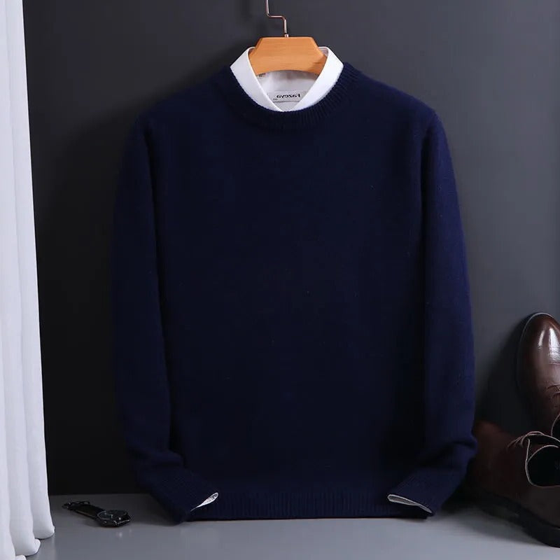 Luxurious Men's Pure Cashmere Crew Sweater