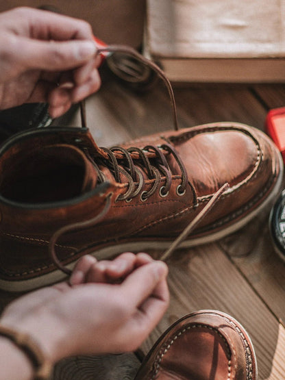 Premium Leather Lace Up Work Boots for Men