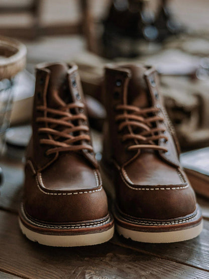 Premium Leather Lace Up Work Boots for Men