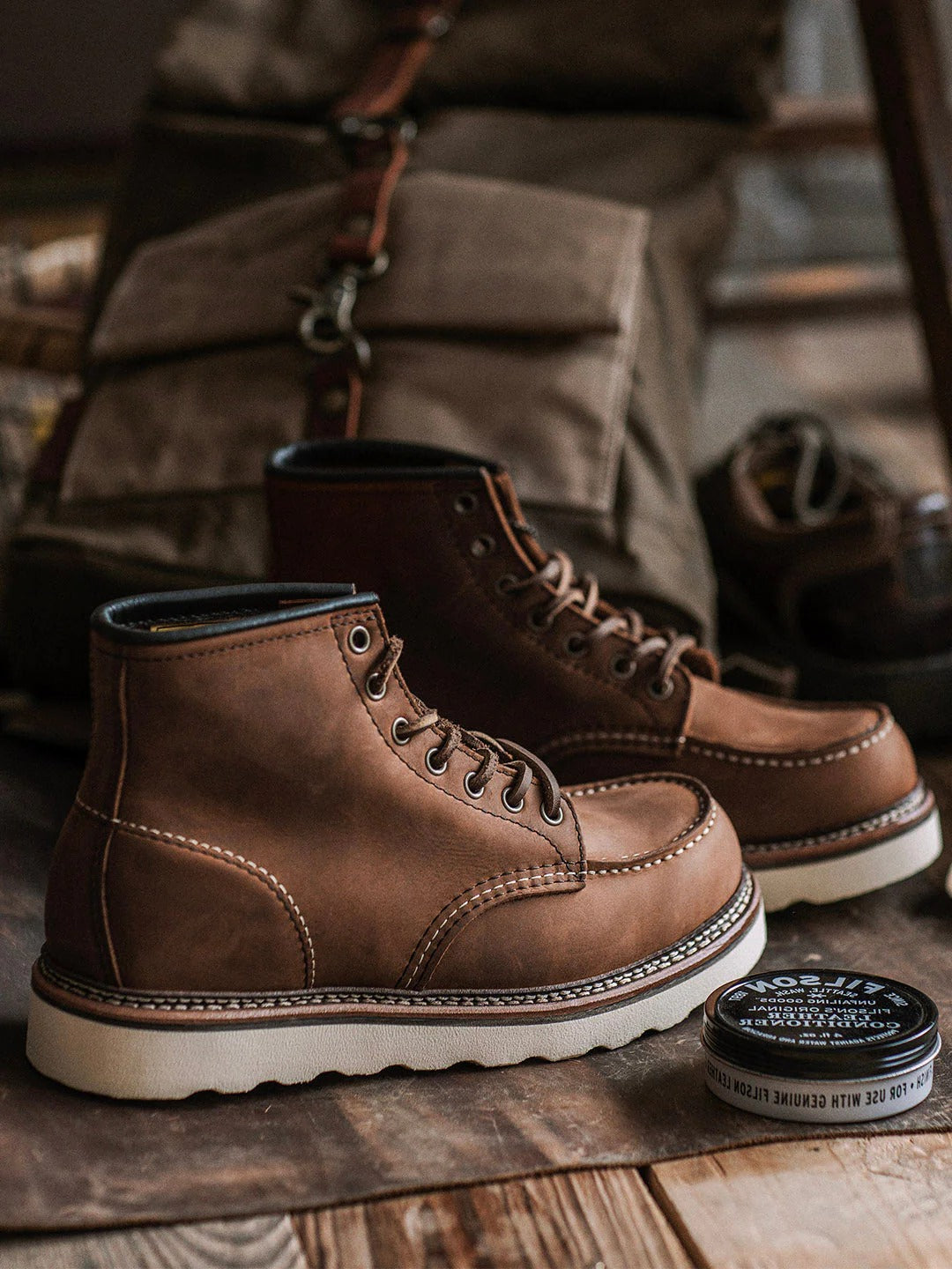 Premium Leather Lace Up Work Boots for Men