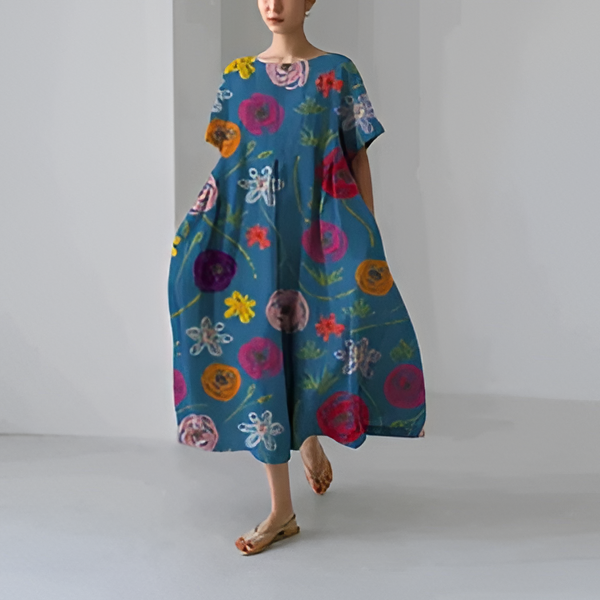 Stylish Floral Print Summer Dress