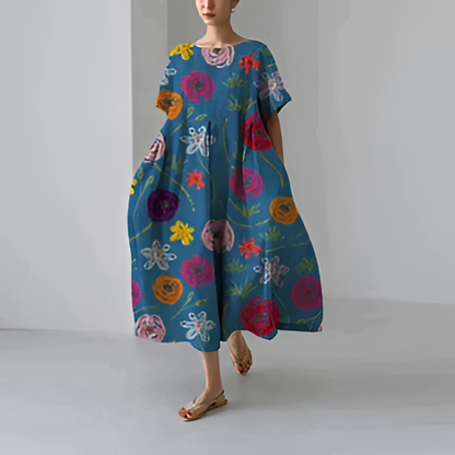 Stylish Floral Print Summer Dress