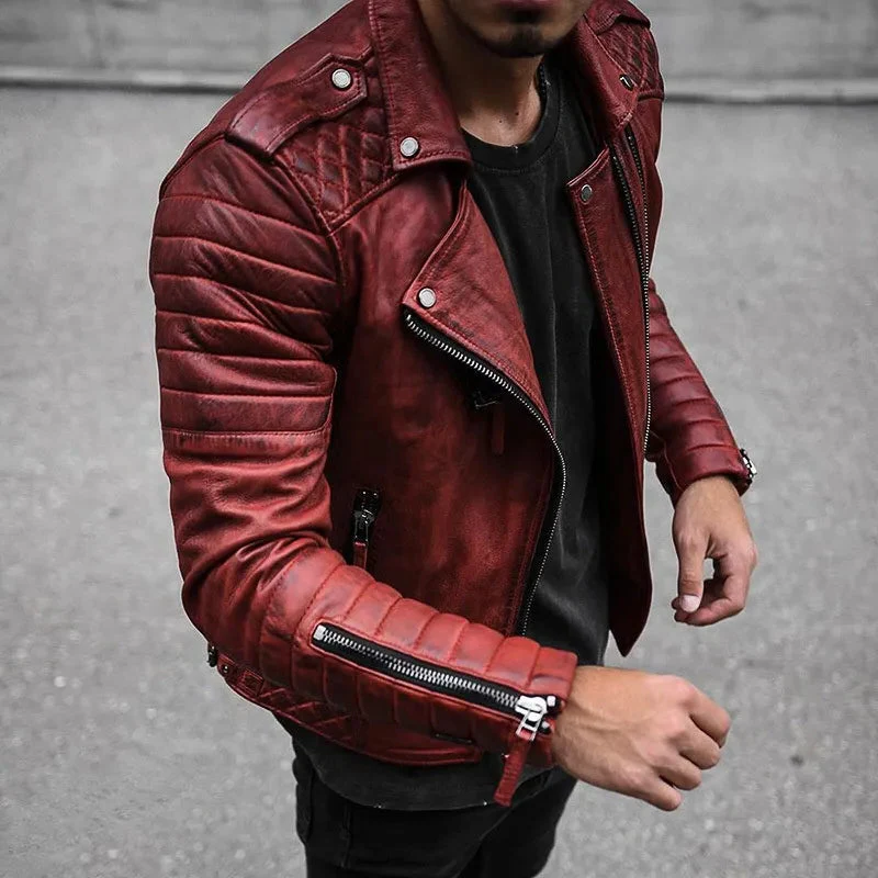 Premium Genuine Leather Mens Biker Jacket