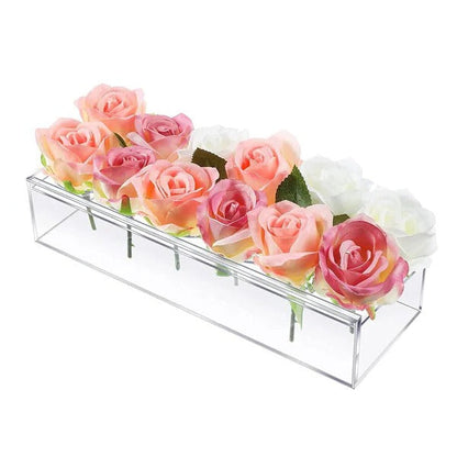 Transparent Glass Floral Vase