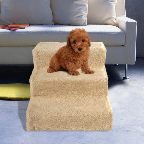 Compact Folding Pet Steps For High Beds