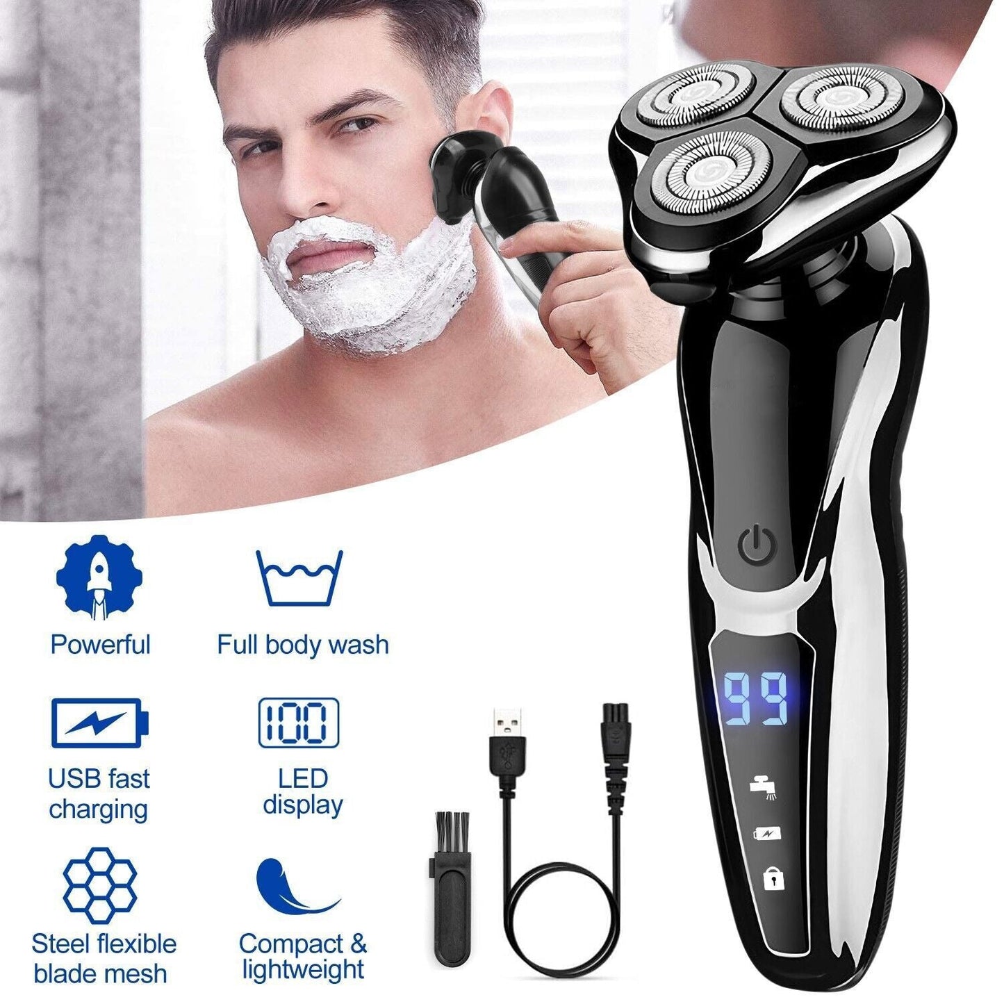 Reusable Mens Electric Razor Shaver