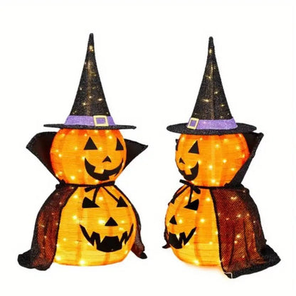 2 Pack 3ft Outdoor Solar Pumpkin Decor Lights