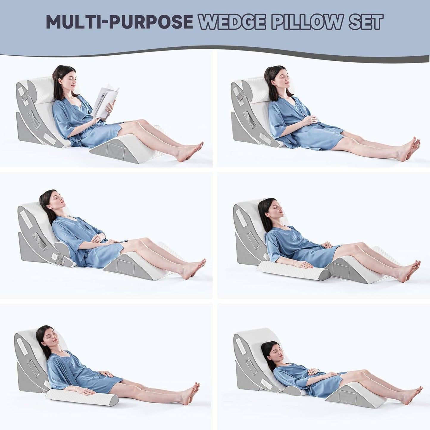 Comfortable Foam Bed Support Pillow Set