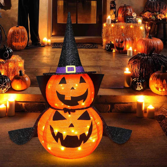 2 Pack 3ft Outdoor Solar Pumpkin Decor Lights - Pexav