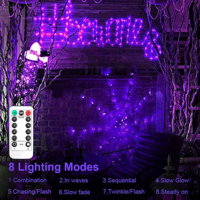 Spooky Outdoor String Web Lights