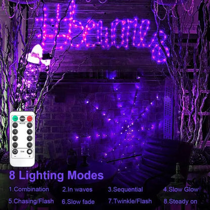 Spooky Outdoor String Web Lights