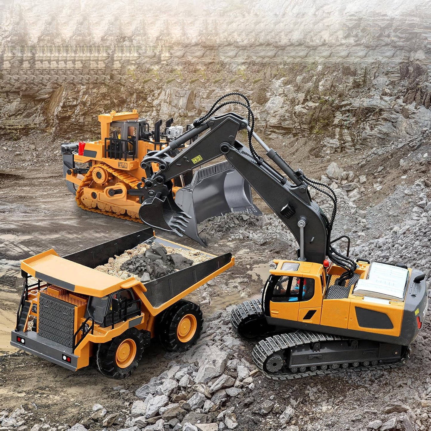 Toy RC Construction Truck Vehicle Set