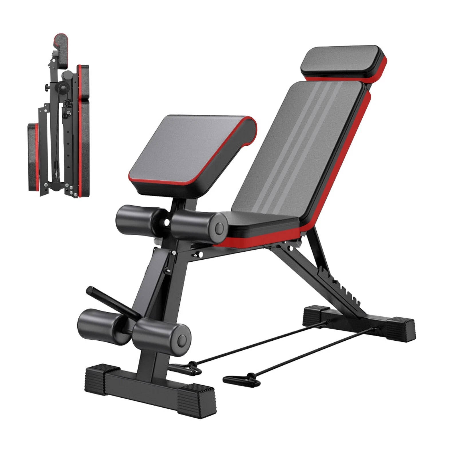 Compact Folding Workout Bench Adjustable Incline - Pexav