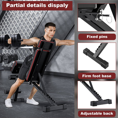 Compact Folding Workout Bench Adjustable Incline