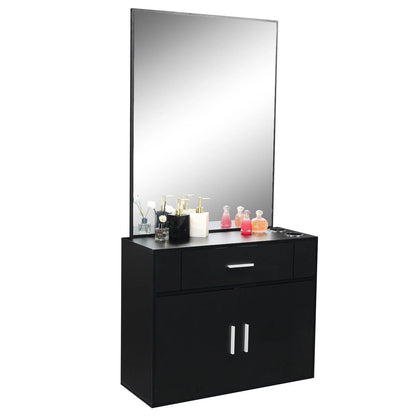Space Saving Salon Storage Cabinet with Mirror
