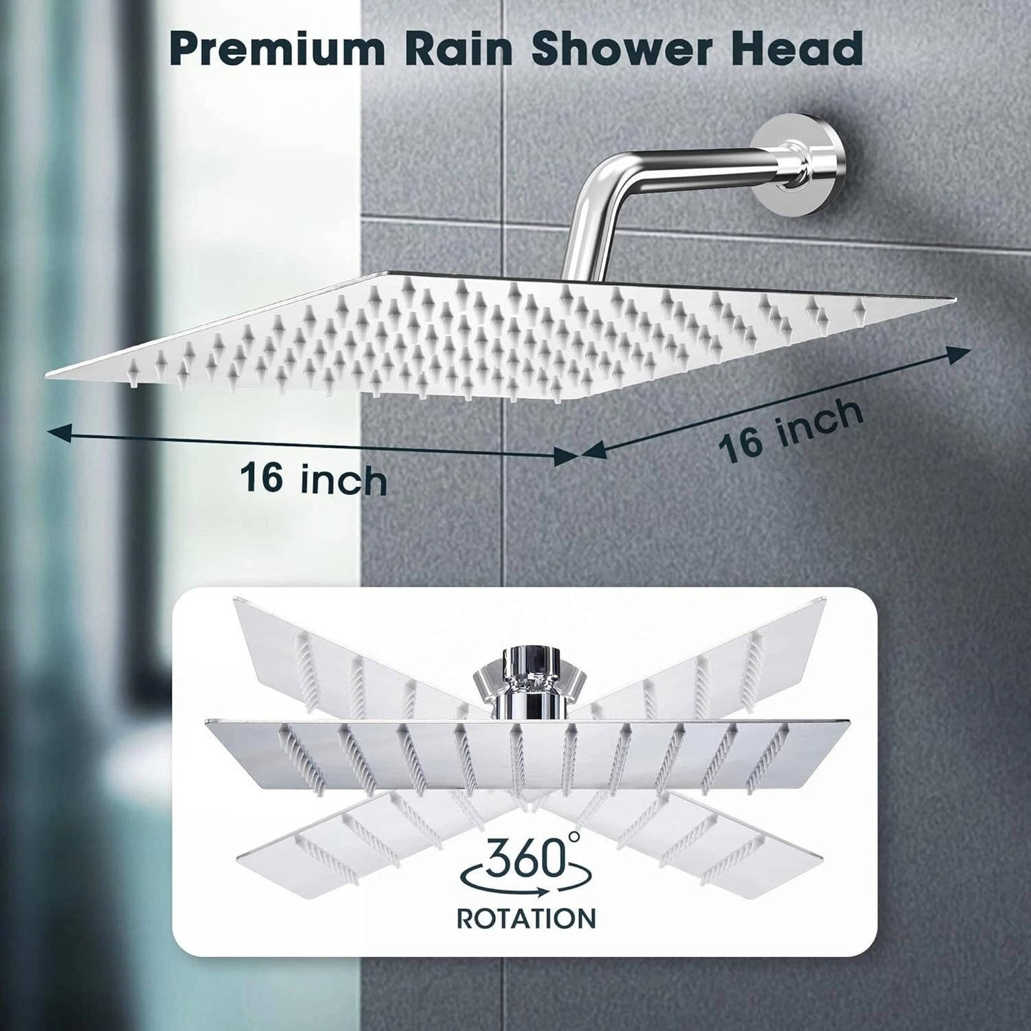Big 16 inch Stainless Rain Showerhead