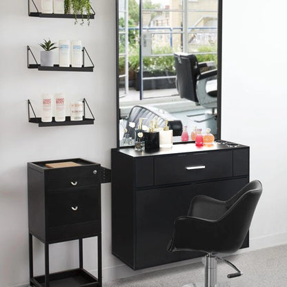 Space Saving Salon Storage Cabinet with Mirror